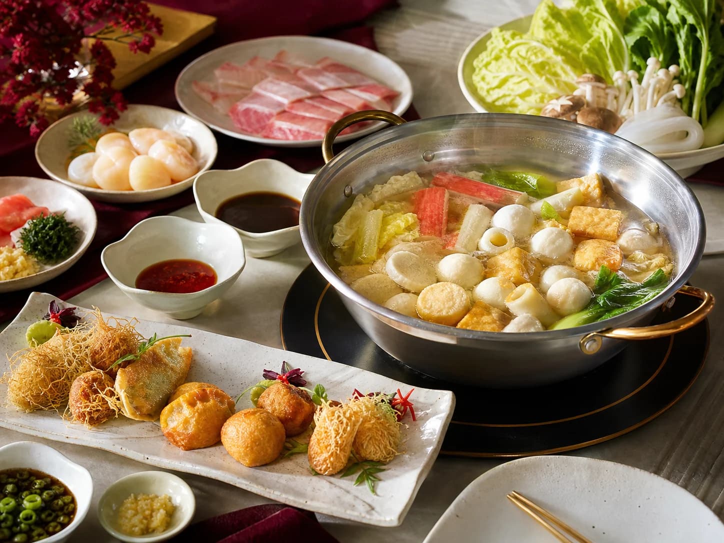 Món ăn phục vụ buffet và catering được trình bày đồng nhất